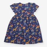Dress Jersey Blue Short Sleeve Jungle Lion Pocket 