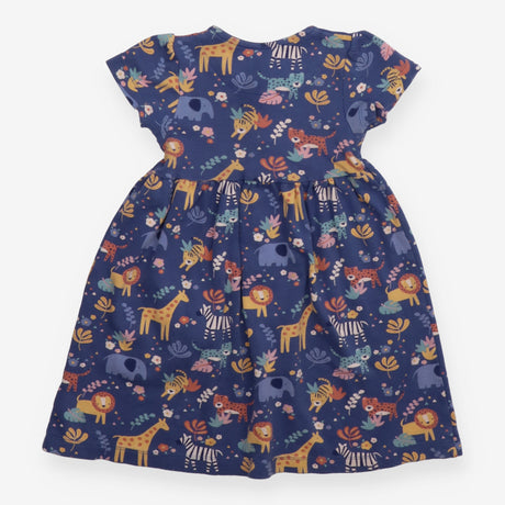 Dress Jersey Blue Short Sleeve Jungle Lion Pocket 