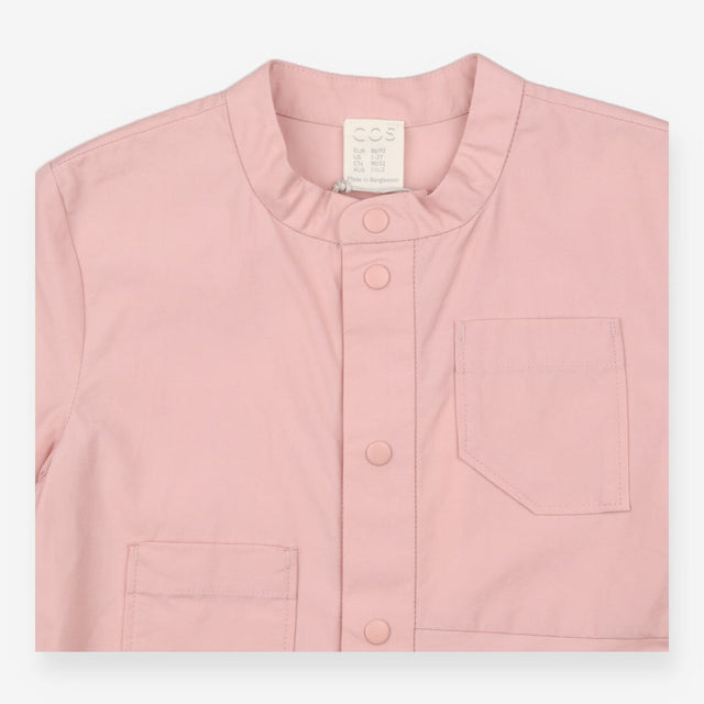 Cos Woven Pink Popper Front Dress