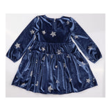 Dress Velour Blue with Stars