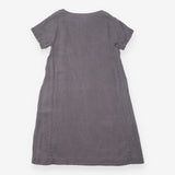 A Line Dress Charcoal Grey Short Sleeve