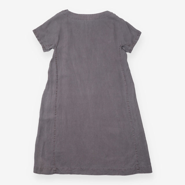 A Line Dress Charcoal Grey Short Sleeve