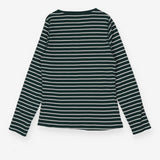 Green and white striped essentials ribbed henley