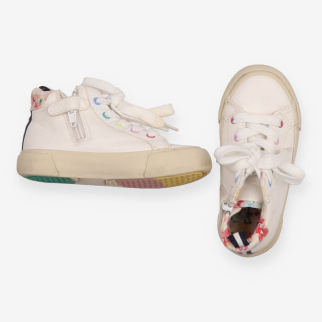White Trainers Floral Lined