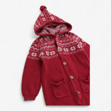 Brick Red Fairilse Knit Hooded Onesie 