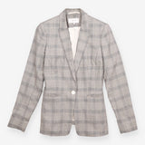 Checked Trouser Suit Tailored Blazer Slim Leg Trou
