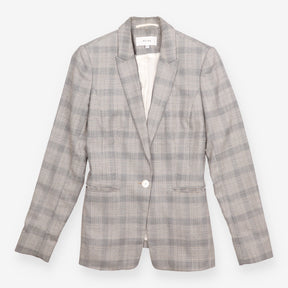 Checked Trouser Suit Tailored Blazer Slim Leg Trou