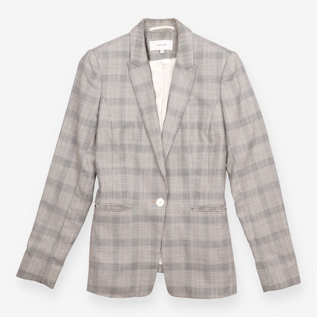 Checked Trouser Suit Tailored Blazer Slim Leg Trou