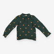 Poloshirt Long Sleeve Green Highland Cow