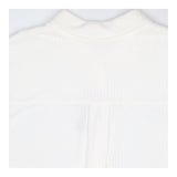 Shirt White Textured Cotton Button Front