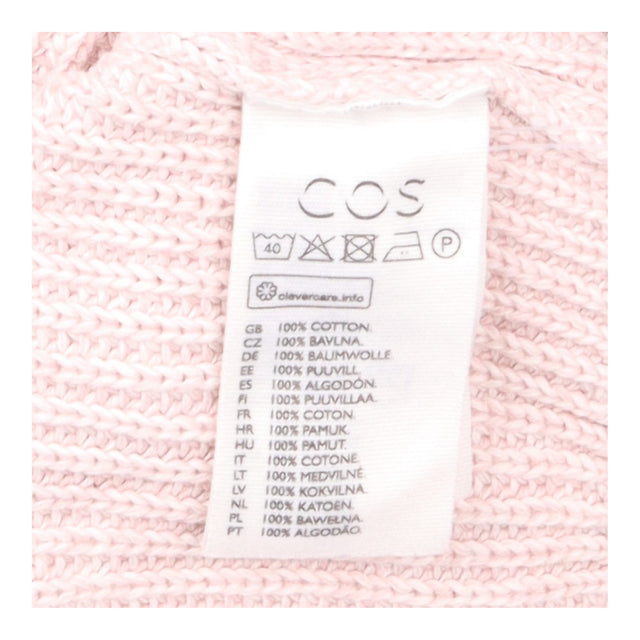 V-Neck Chunky Knit Cardigan Dusty Pink Cotton