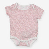 Bodysuit SS pink ditsy flowers