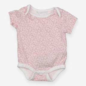 Bodysuit SS pink ditsy flowers