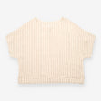 Linen Top Natural Beige White Stripe Relaxed Short