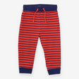 Joggers red with navy stripes