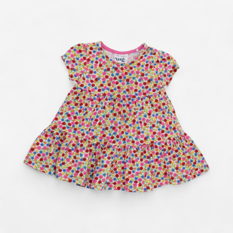 Pink Ditsy Tiered Dress