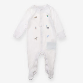 Sleepsuit white animal birthday party