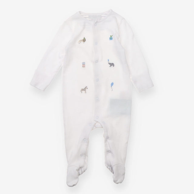 Sleepsuit white animal birthday party