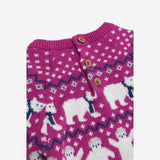 Purple Knit Dress with Polar Bears