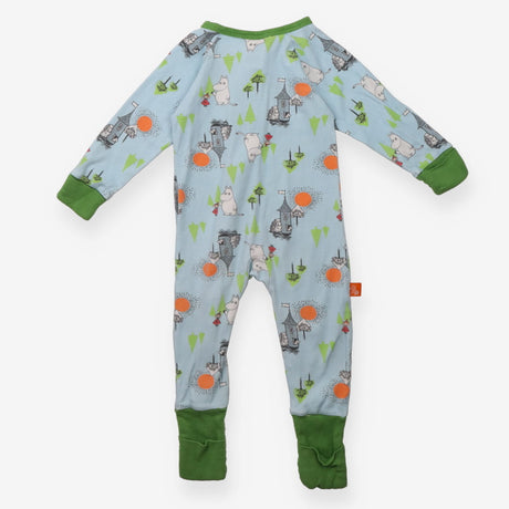 Sleepsuit Moomin blue green cuffs