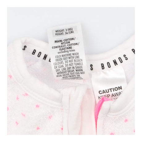 Wondersuit white towelling pink spot