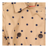 Trench Coat Tan Polka Dot Belted Double Breasted