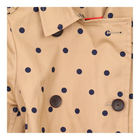 Trench Coat Tan Polka Dot Belted Double Breasted