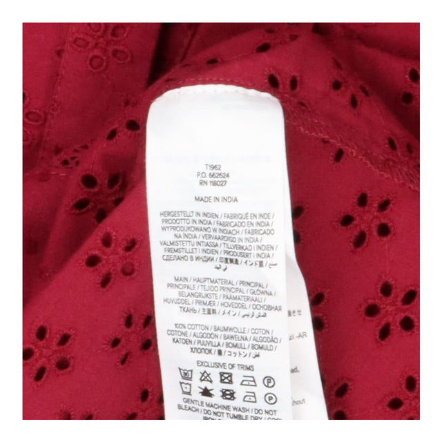 Ruby Red Broderie Ruffle Top Cotton