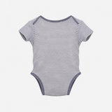 Bodysuit Navy Striped Embroidered Zebra