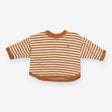 T-shirt long sleeved burnt orange white striped