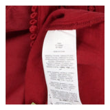 Bobble Trim Double Cloth Midi Dress Red Cotton UK1