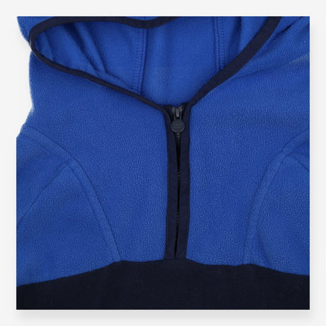 Blue colourblock hooded fleece