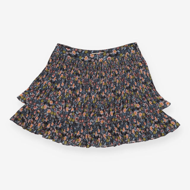 Boden Grey Floral Tiered Rara Mini Skirt