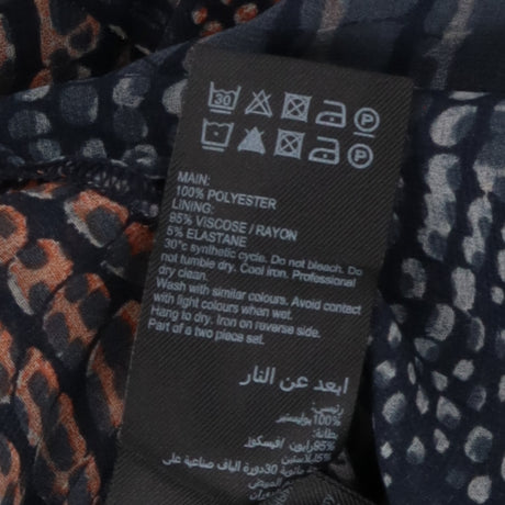 Sheer Snake Print Shirt Dress Navy Rust