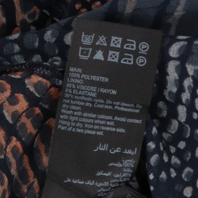Sheer Snake Print Shirt Dress Navy Rust