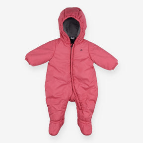 Pramsuit Pink with Stripe Lining