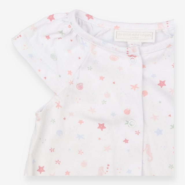 Romper White with Pink Sea Theme