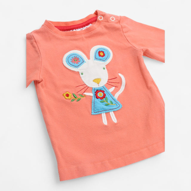 Maura Mouse Knit Leggings and Peach T-shirt
