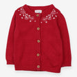 Pink Knit Cardigan with Flowers 