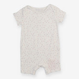 Romper shortie white small red flower