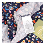 Navy Blue Ditsy Floral Print Smocked Shirred Bodic
