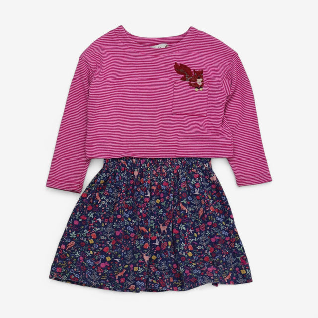Dress Jersey Pink, Squirrel in Pocket 