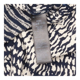Trousers Tapered Abstract Print Shirred Waist Blac