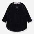 Velvet Dress Black V Neck Button Front Long Sleeve