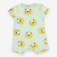 Romper Light Green with Lion's Faces Print