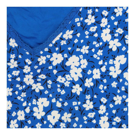Joe Browns Blue White Floral Jersey Short Sleeve M