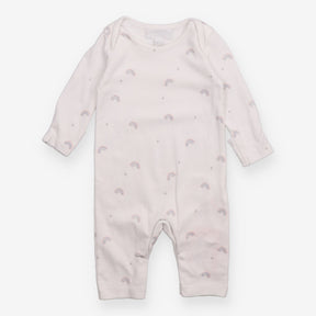Sleepsuit white grey pink rainbows