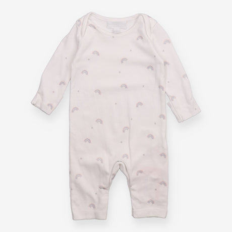 Sleepsuit white grey pink rainbows