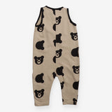 Dungarees cream black bear heads