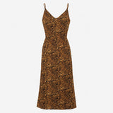 Maxi Strappy Dress Leopard Print